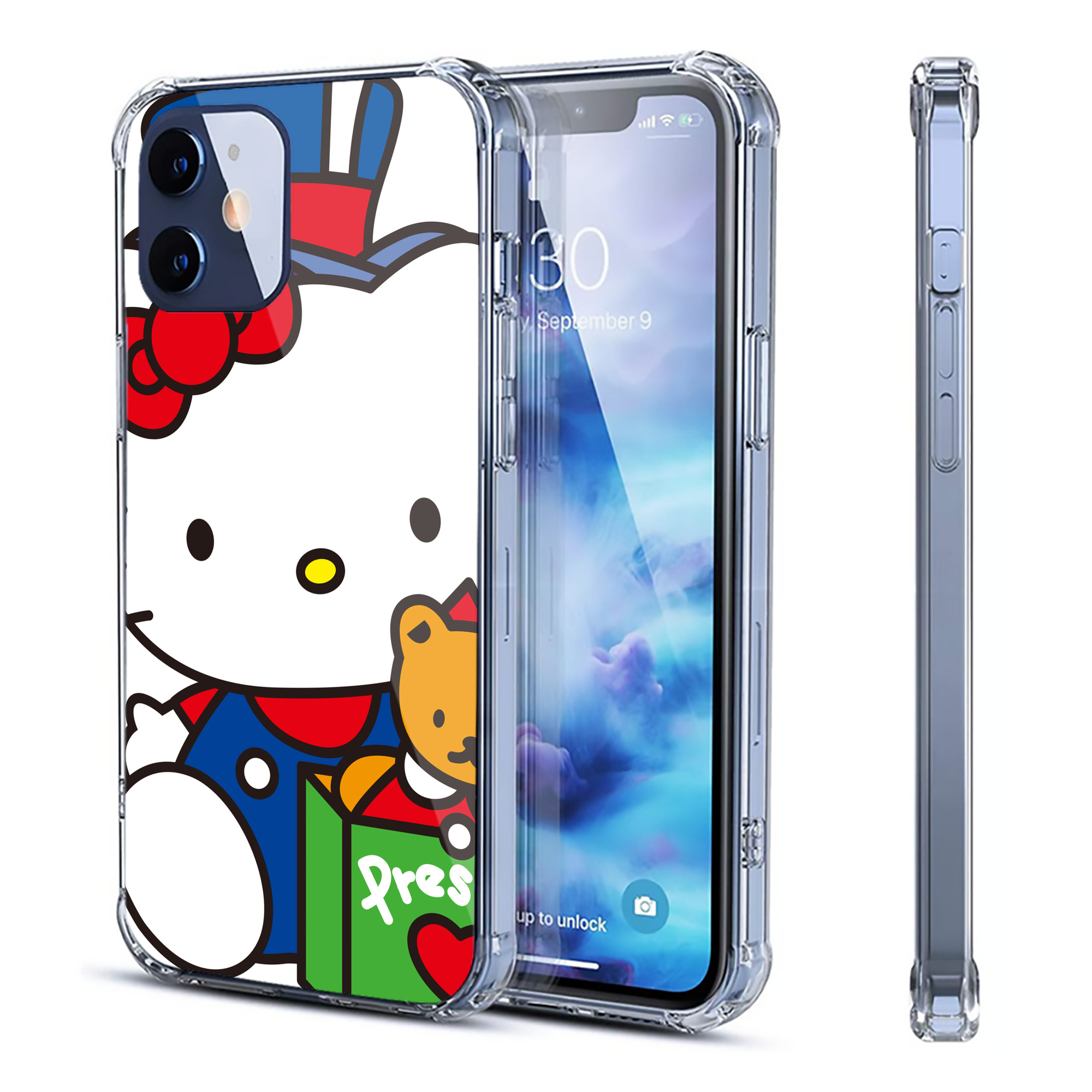 （画像用） Hello Kitty ハローキティ 【iPhone 12シリーズ対応】透明スマホケース（クリアソフトケース）